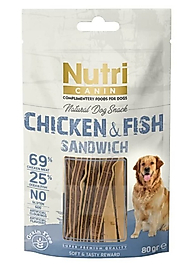 Nutri Canin Tahılsız Tavuklu Balıklı Köpek Ödül Maması 80gr