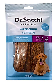 Dr.Sacchi Premium Ördek Kuru Kesim Jerky Tahılsız Köpek Ödülü 100 Gr