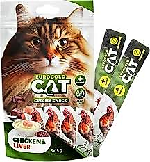 Eurogold Cat Creamy Snack Chicken & Liver 5 Ad. ( Ciğer & Tavuk )