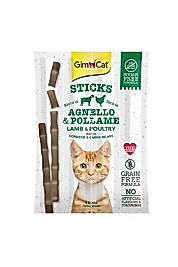 GimCat Sticks Kuzulu ve Tavuklu Tahılsız Kedi Ödül Çubukları 20 Gr